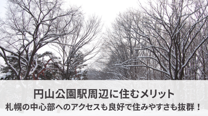 円山公園駅周辺に住むメリット！札幌の中心部へのアクセスも良好で住みやすさも抜群！